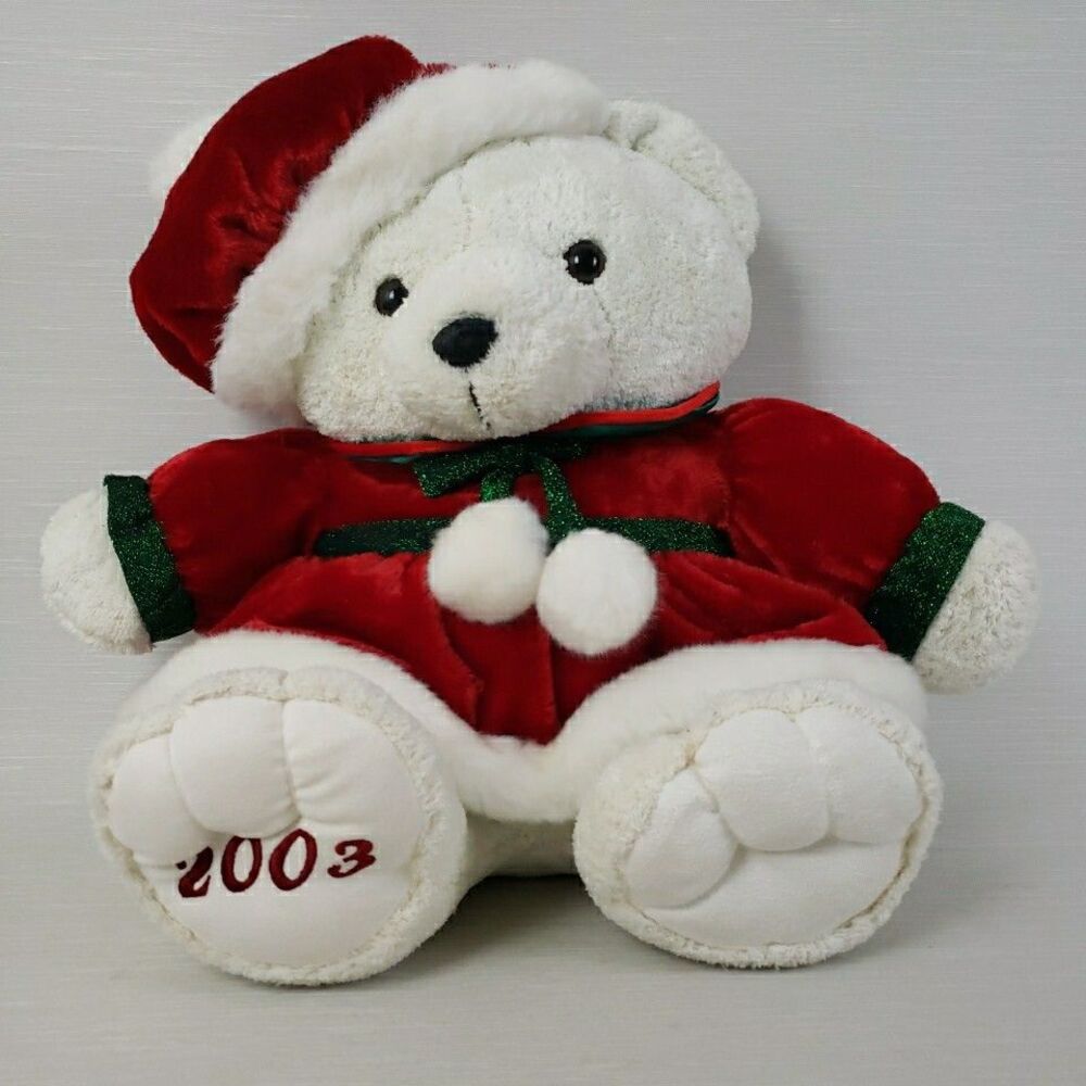 Christmas Teddy Bear Plush Dan Dee Collectors 2003 Santa Dress Stuffed Animal